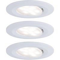 Paulmann 99931 Calla LED recessed luminaire round set of 3 incl. 3x6.5W IP65 dim recessed spot white matt cabinet light plastic recessed lamp 4000K