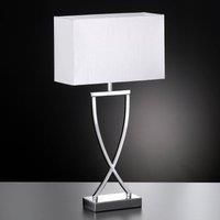 FISCHER & HONSEL Nice textile table lamp Anni chrome-white