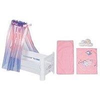 Baby Annabell Sweet Dreams Bed, Doll Bed with Light-Up Canopy, Mattress, Matching Pillow and Blanket for 43cm Dolls, Plays a Lullaby, For Children Aged 3+, 710302 Zapf Creation
