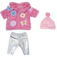 BABY born Pink Coat Set 833834 - Pink Fluffy Coat with Matching Leggings and Hat for 43cm Dolls - Doll Not Included - Suitable for Kids From 3+ Years43cm