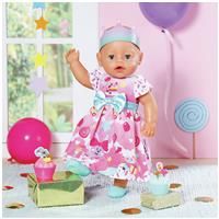 Baby born Deluxe Birthday Party Dress Set 834152 - Accessories for Dolls up to 43cm - Includes Dress, Tiara, Shoes, and Cupcakes - Suitable for Kids from 3+