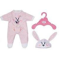 BABY born Bunny Cuddly Suit 834473 - Rabbit Print Onesie with Matching Hat for 43cm Dolls - Doll Not Included - Suitable for Kids From 3+ Years