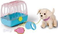 BABY born My Dog ££Lucky with Carry Box, 5 Different Realistic Functions Including Walking, Tail Wagging and Drinks Water, For Children Aged 3 and Over, Works with Batteries, 835869 Zapf Creation