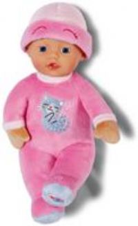 BABY born for babies Sleepy Pink, Soft 30cm Pink Fabric Doll with Cat-design Romper and Integrated Rattle for Newborn Babies, 837726 Zapf Creation