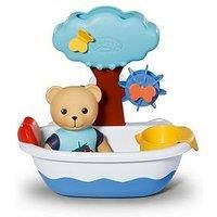 BABY born Splish Splash Tub with Teddy, Interactive Bath Time Toy with Swimming Teddy, features a Turning Wheel and Tree Shower, Wind Up Toddler Bath Toy, Sensory Development, 838105 Zapf Creation