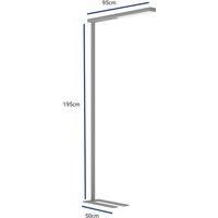 LED office floor lamp MAULjet, dimmable, silver