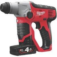 Milwaukee M12H-402C M12 Compact SDS 2-Mode Hammer with 2 x 4.0Ah Li-Ion Batteries/ Charger
