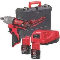 Milwaukee M12BIW14-202C M12 12v Compact 1/4in Impact Wrench 2 x 2.0ah
