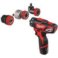 Milwaukee M12BDDXKIT-202C 12V Removable Chuck 4-In 1 Drill Driver Kit With 2 X B