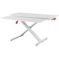 Leitz Standing Desk Converter With Sliding Tray, Ergonomic Height Adjustable Stand For Computer Screens, Monitors & Laptops, Saves Space, 800 mm x 420 mm, Ergo Cosy Range, White & Grey, 65320085