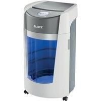 Leitz IQ OptiMax Office P5 Micro-Cut Paper Shredder, Shreds 12-10 Sheets (70-80 gsm), Unique Bin Rotation Technology, 33% More Bin Capacity, 35L Bin (550x A4), Ultra-Quiet Operation, White, 83601000