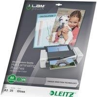 LEITZ iLAM 80 Micron A3 Laminating Pouches  25 Pack