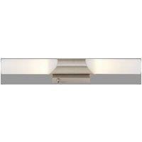 Briloner Leuchten Modern wall light, mirror lighting, wall lamp, matt-nickel & white glass, 2 x E14, IP20, max. 40 Watt, Length: 43.5 cm