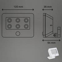Briloner Kollig LED outdoor spotlight, sensor, IP54, white