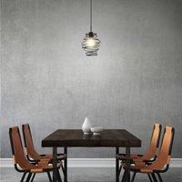 Briloner Leuchten Pendant Light, 1-Bulb Pendant Light, Retro/Vintage Pendant Light, Black Steel, 1x E27, max. 60 Watt, Black, 210x1300mm (DxH)