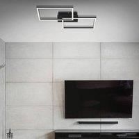 Briloner Leuchten LED, dimmable Ceiling, incl. Remote, Colour Temperature Control, Night Light and Timer, Black, 500 x 388 x 78 mm, 3149-015