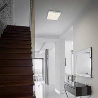 BRILONER - LED Ceiling Light with Starry Sky, Frameless, Neutral White Light Colour, LED Lamp, Ceiling Light, Living Room Lamp, Bedroom Lamp, Kitchen Lamp, 21.2 x 21.2 x 3.6 cm, Silver