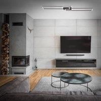 Briloner Leuchten LED Ceiling Light Dimmable with Remote Control Includes Colour Temperature Control Includes Night Light Function and Timer 40 W Black 1100 x 248 x 80 mm (L x W x H)