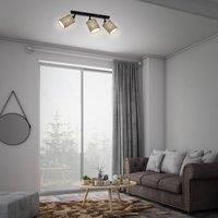 Briloner Leuchten - Spotlight Ceiling Spotlight with Star Decoration, Ceiling Light, Spotlight Heads, 3X E27 Each max. 25 Watt, Grey/Black, 475 x 130 x 155 mm (max. 259 mm) (LxWxH)