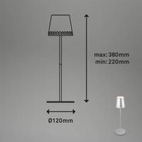Briloner - LED Battery Table Lamp 2 in 1, Stepless Dimmable, Touch, Mobile Light, LED Table Lamp Outdoor, LED Table Lamp Cordless, Chrome Matt