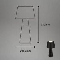 Briloner - LED Battery Table Lamp, Stepless Dimmable, Touch, Mobile Light, LED Table Lamp Outdoor, LED Table Lamp Cordless, Black
