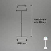 Briloner - RGB Battery Table Lamp 2 in 1, Touch, Mobile Light, LED Table Lamp Outdoor, IP44, LED Table Lamp Cordless, White