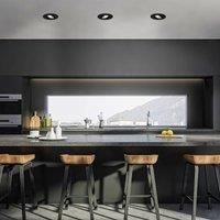 Briloner 7602 LED recessed spotlight 3-set IP65 3000K black