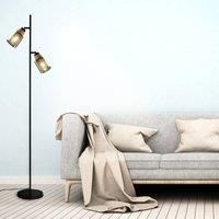Briloner 1486025 floor lamp 2-bulb, smoked glass lampshades