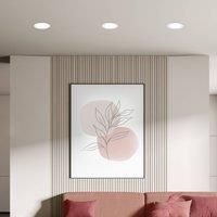 BRILONER Set of 3 LED Recessed Spotlights 230V Flat, Neutral White Light, 6W 660lm Each, LED Spotlights, Recessed Luminaires, Ceiling, 68mm, 120x28mm (DxH), White