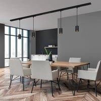 Briloner HV track lighting system Rail, pendant, black, 4-bulb, length 1.5 m