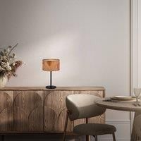 Briloner Mata table lamp, brown, textile, height 42 cm