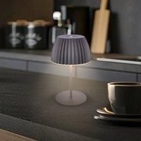 BRILONER - Riffle Rechargeable LED Table lamp IP44 with Light Edge, 14.5x36.5 cm, Touch, Replaceable Battery, LED Light, Battery Table lamp, Bedside lamp, German Design Award Winner, Anthracite