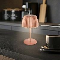 BRILONER - Riffle Rechargeable LED Table lamp IP44 with Light Edge, 14.5x36.5 cm, Touch, Replaceable Battery, LED Light, Battery Table lamp, Bedside lamp, German Design Award Winner, Copper-Coloured