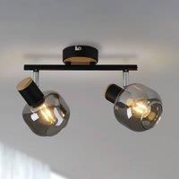 Nve 1350122 ceiling light with smoked glass, two-bulb