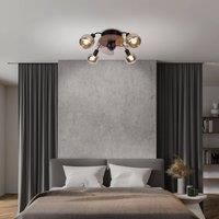 Nve Fumoso ceiling fan, four E14 smoked glass lights