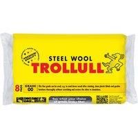 TROLLULL Steel Wool | Wire Wool fine 00 can be used to sand wood, clean plastic blinds and garden furniture, and polish aluminium, 8 pads 200g