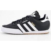 Men's Adidas Originals Samba Super Shoes Leather Trainers Black White 019099