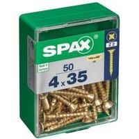 Spax PZ Countersunk Zinc Yellow Screws - 4 x 35mm Pack of 50