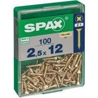 Spax Pz Countersunk Yellox Screws - 2.5x12mm Pack Of 100