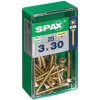 Spax PZ Countersunk Zinc Yellow Screws - 3 x 30mm Pack of 25
