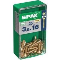 Spax PZ Countersunk Zinc Yellow Screws  3.5 x 16mm Pack of 25