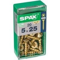 Spax Pz Countersunk Zinc Yellow Screws - 5 X 25mm Pack Of 20