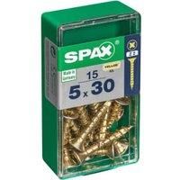 Spax PZ Countersunk Zinc Yellow Screws  5 x 30mm Pack of 15