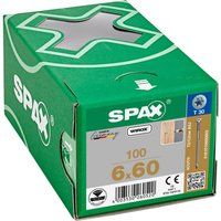 SPAX Adjusting Screw, Flat Head Retaining Grooves T-Star Plus WIROX 6.0 x 60 mm Pack of 100