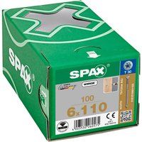 SPAX T-Star Plus WIROX Adjusting Screw Flat Head Retaining Grooves 6 x 110 mm Pack of 100