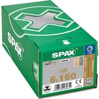 SPAX T-Star Plus WIROX Adjusting Screw Flat Head Retaining Grooves 6 x 160 mm Pack of 100