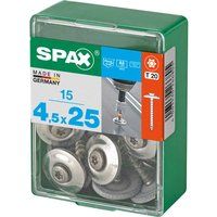 Spax Stainless Steel Raised Countersunk Roof Sheet Sealing Screws 4.5mm 25mm Pack of 15