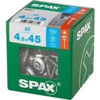 SPAX T-STAR PLUS RAISED COUNTERSUNK SEALING A2 S-STEEL 4.5X45MM, T20, 80 SCREWS