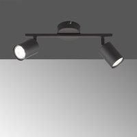 FISCHER & HONSEL Vano LED ceiling spotlight, black, two-bulb