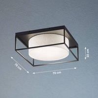 FISCHER & HONSEL Carre ceiling light 70x70cm fabric lampshade white